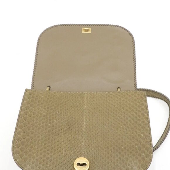 Salvatore Ferragamo Kamelia Shoulder Bag Python - Green - Picture 6 of 13